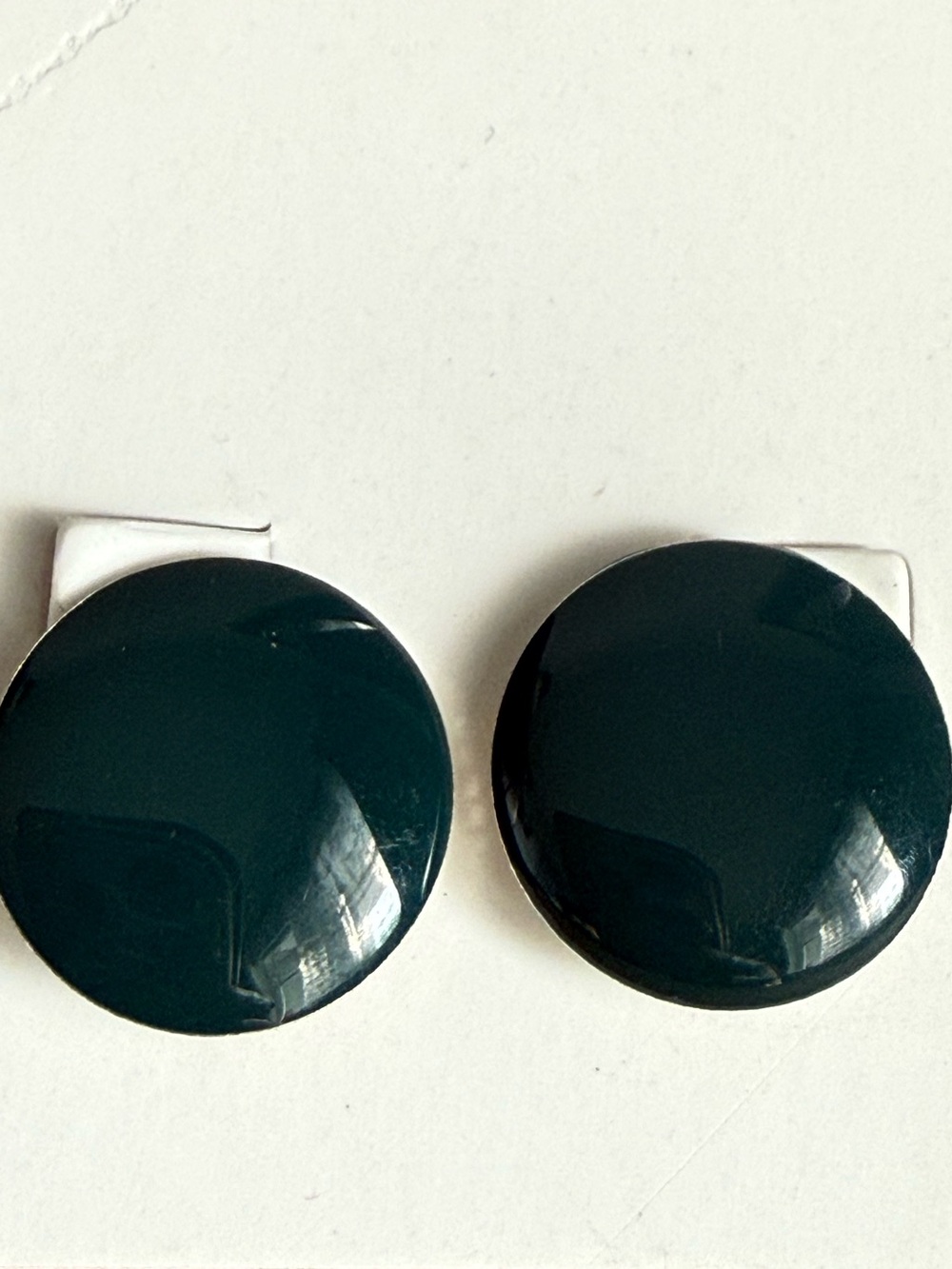 Hem Dark Teal Round Clip Earrings